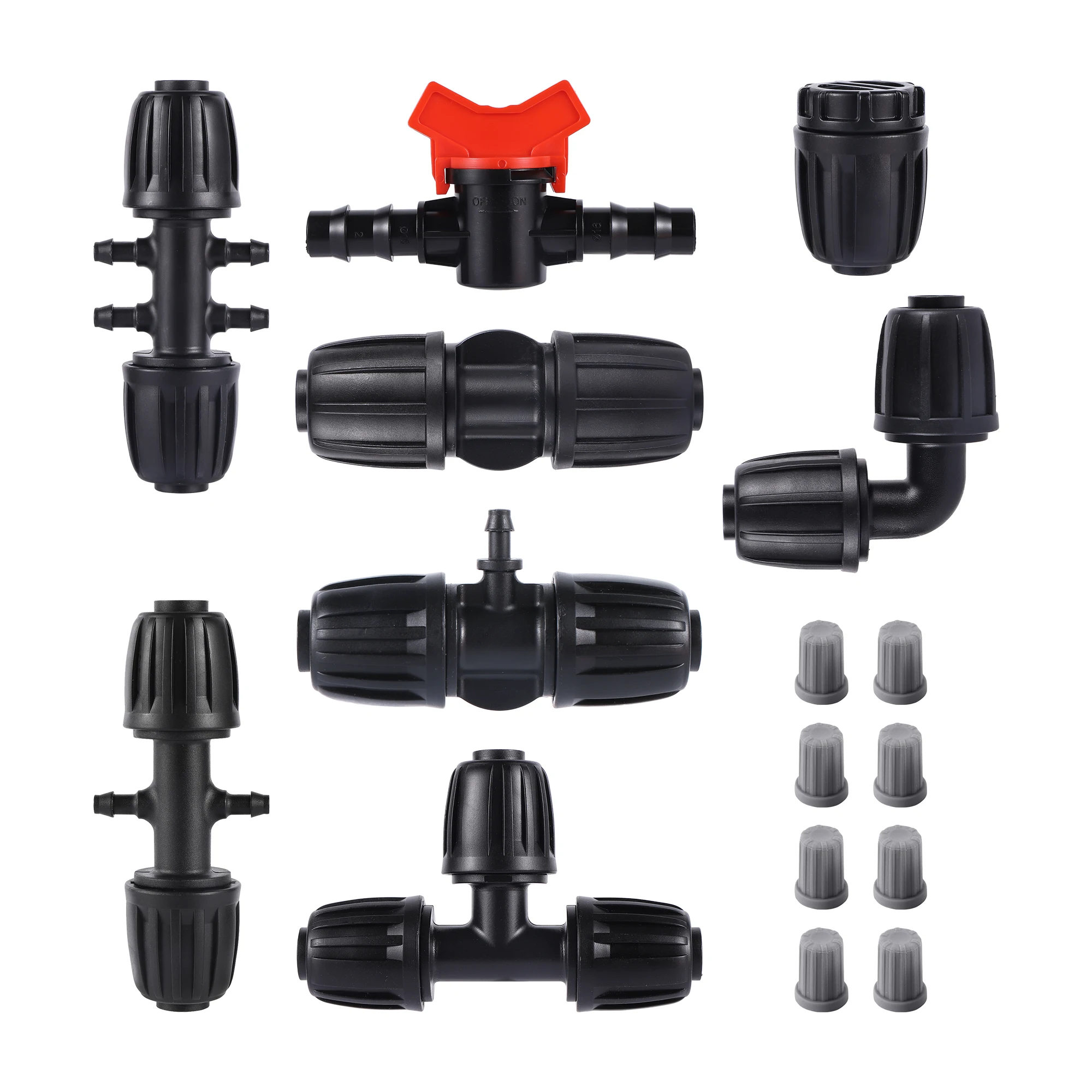 

16mm PE Pipe Lock Connector 16mm to 4/7mm 4 Way 3 Way Hose Diverter Garden Water Fitting Hose Connector Adapter