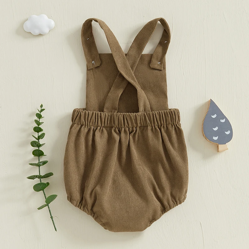 

Cute Sleeveless Animal Embroidery Romper with Pocket Adorable Overalls Bodysuit for Baby Boys and Girls