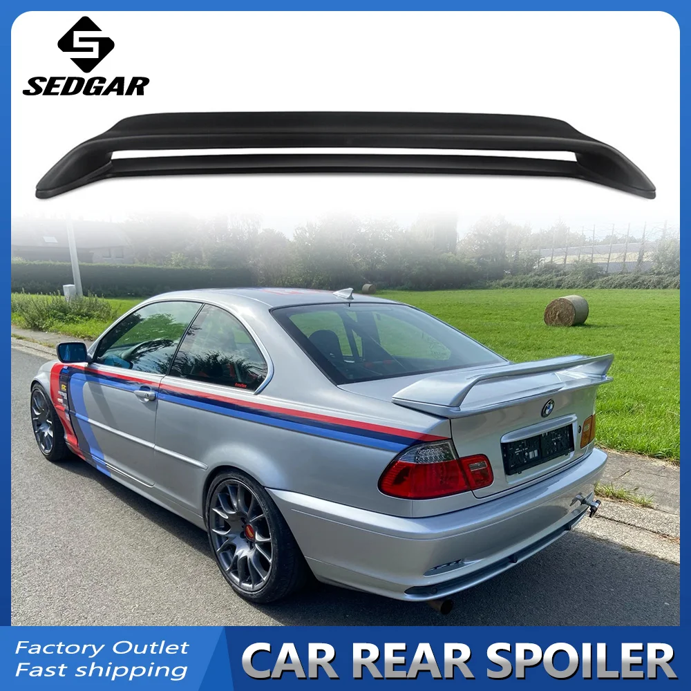 Car Styling For BMW E46 Coupe Sedan M3 2 Door 1998 - 2006 ABS Plastic Material Rear Boot Trunk Wing Rear Roof Lip Spoiler