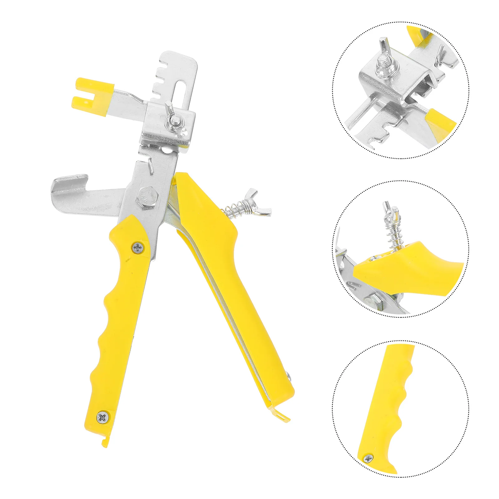 Tile System Tool With Pusher Clamp Tile Leveler For Flat Surface No Gaps Yellow Construction Laying Aid