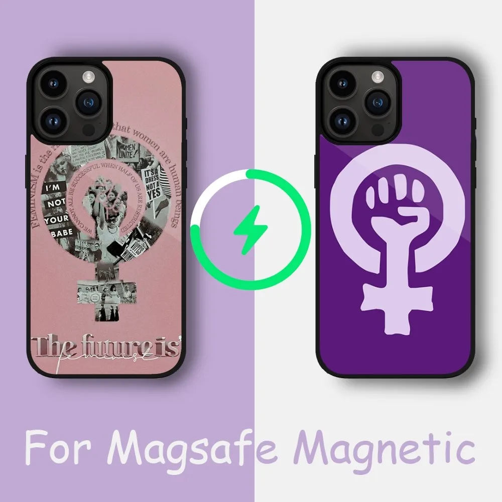 

Feminist Feminism Phone Case For iPhone 15 14 13 12 11 Pro Max Plus Phone Magnetic for Macsafe Cases Cover