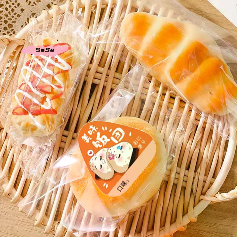 80Pcs Sushi Making Triangle Rice Ball Packing Bag Stickers N