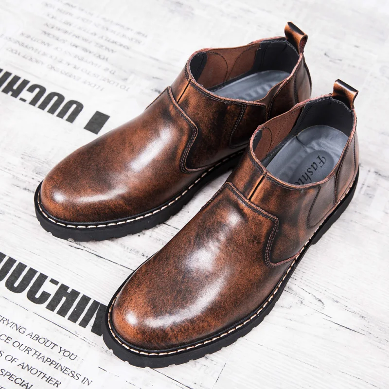 Men's Boots Plus Cotton Warm Retro Large Size Round Head Comfortable Fashion Wear-resistant Outdoor Trend In The New Style