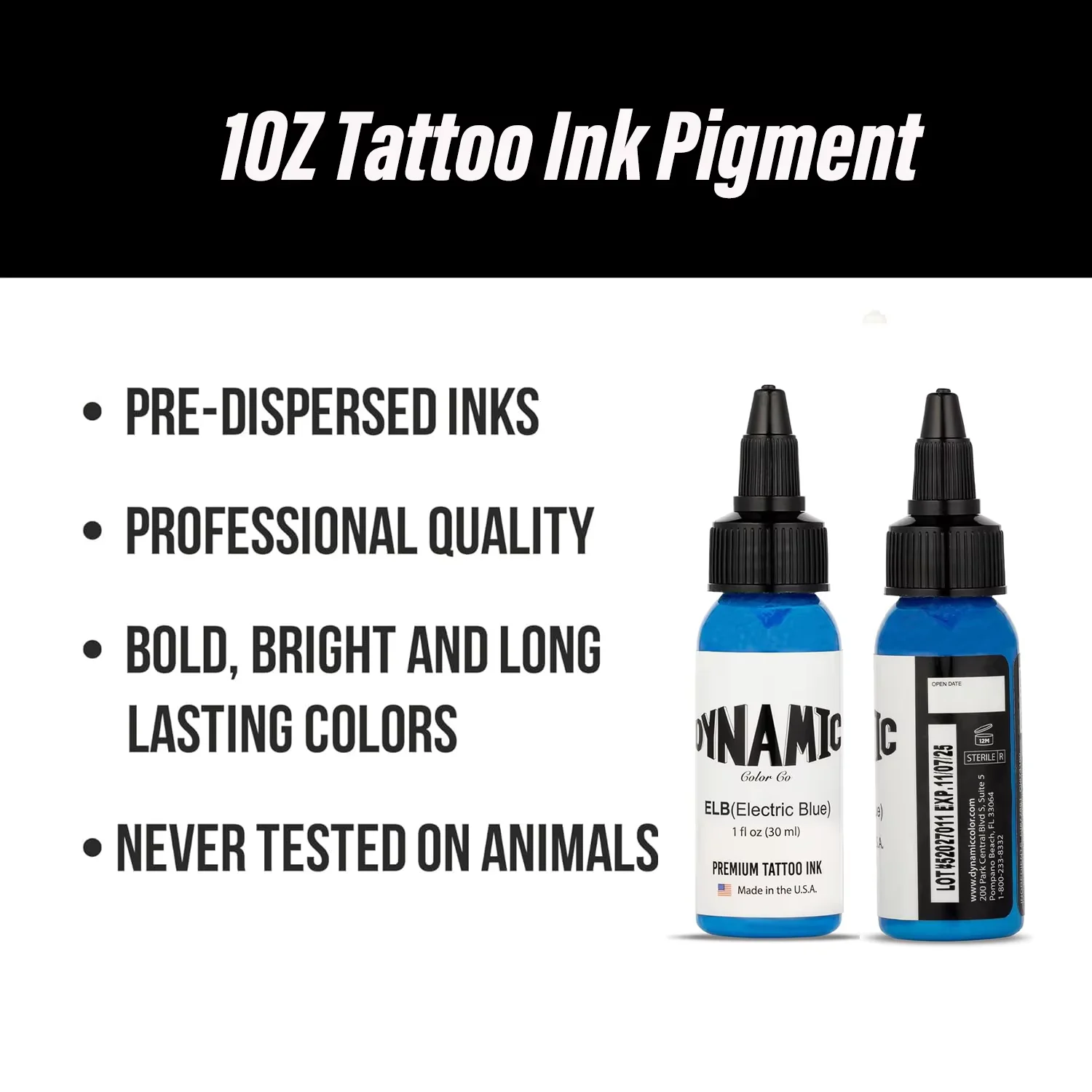 Tattoo Ink Set 5 Bottles (1 Oz Each) Candy Color Ink Set Includes:Blue, ElectricBlue, Sky Blue,Teal,Turquoise For Body Art Paint