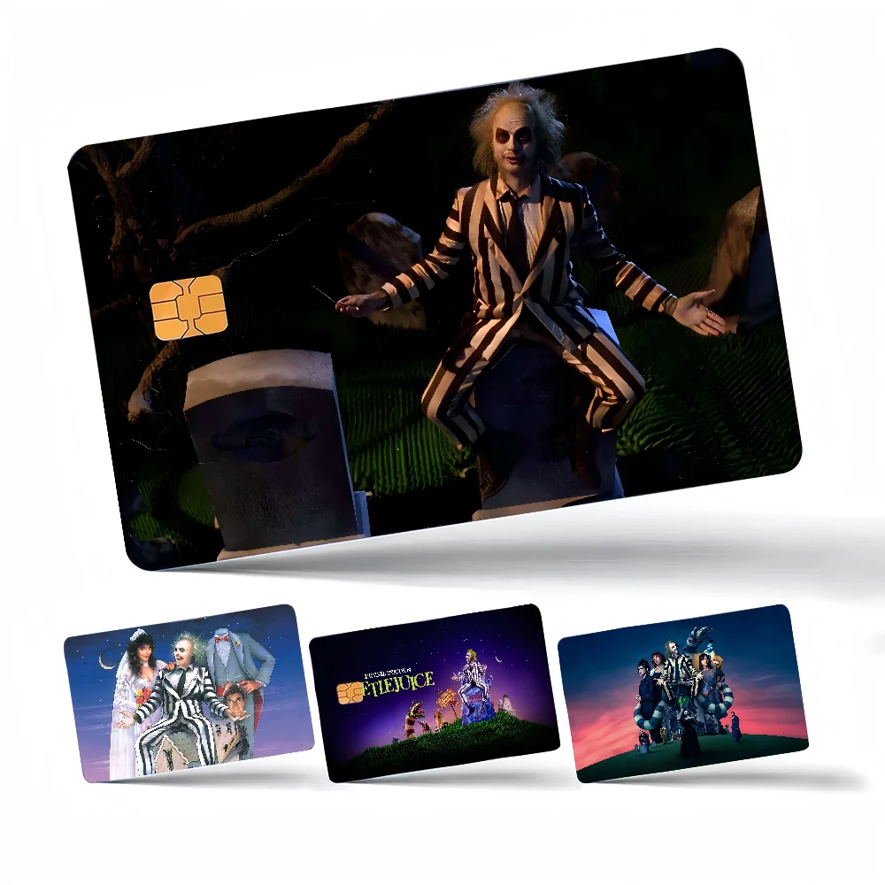 B-Beetlejuice Anime Spend Or Save Funny Shell On Off Ultra Thin No Fade Sticker Skin Cover Film For Debit Credit Card