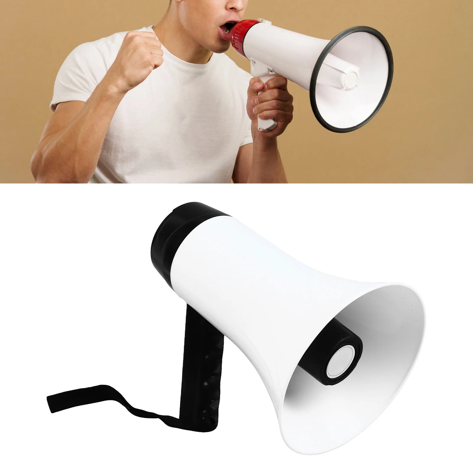 Handheld Megaphone  Rechargeable Support Recording Portable Bullhorn for Broadcasting Stall Handheld Megaphone Megaphone