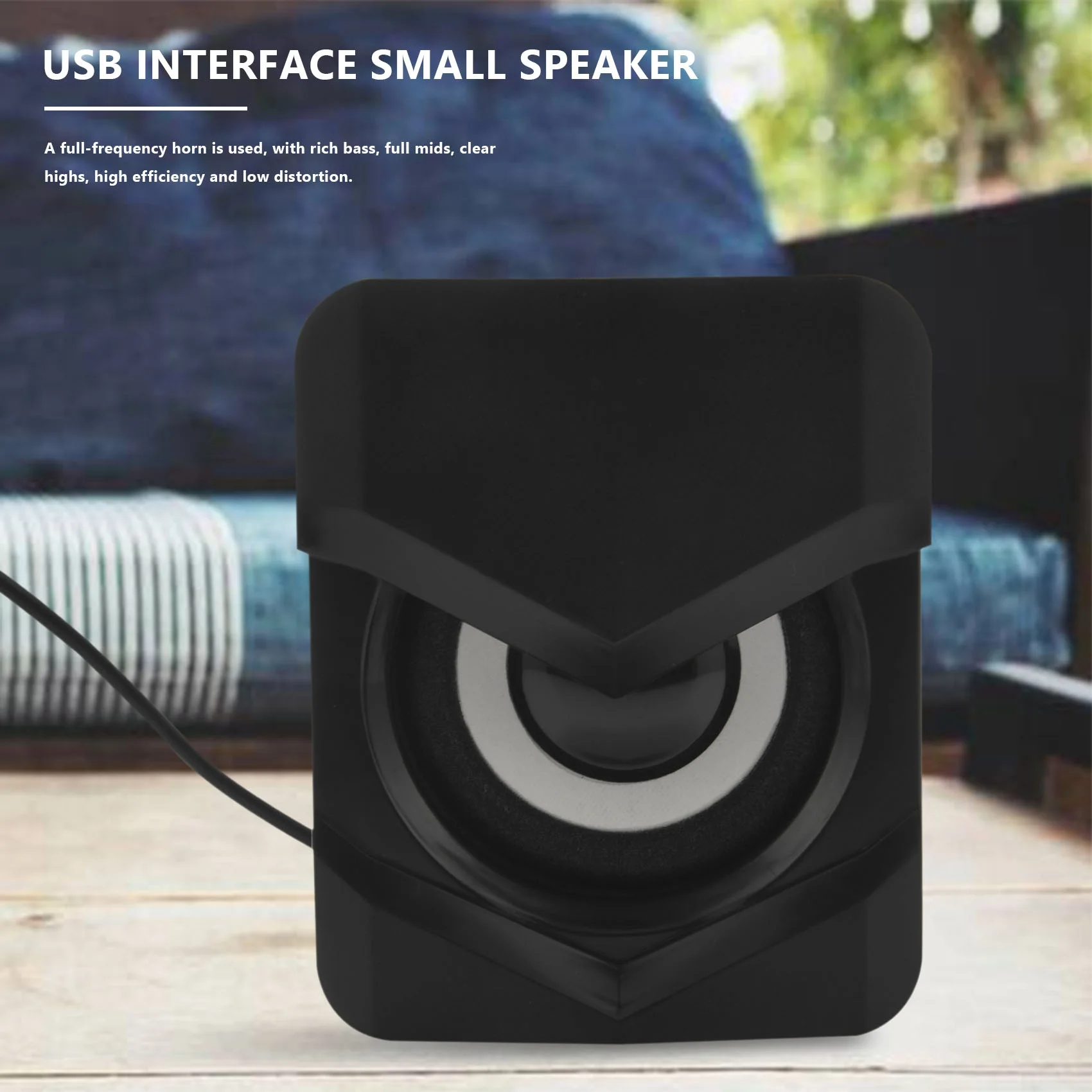 Mini Speaker 360 degree Hi-Fi Sound Effect with 3.5mm Plug USB Powered Speaker for Home Audio and Video,Black