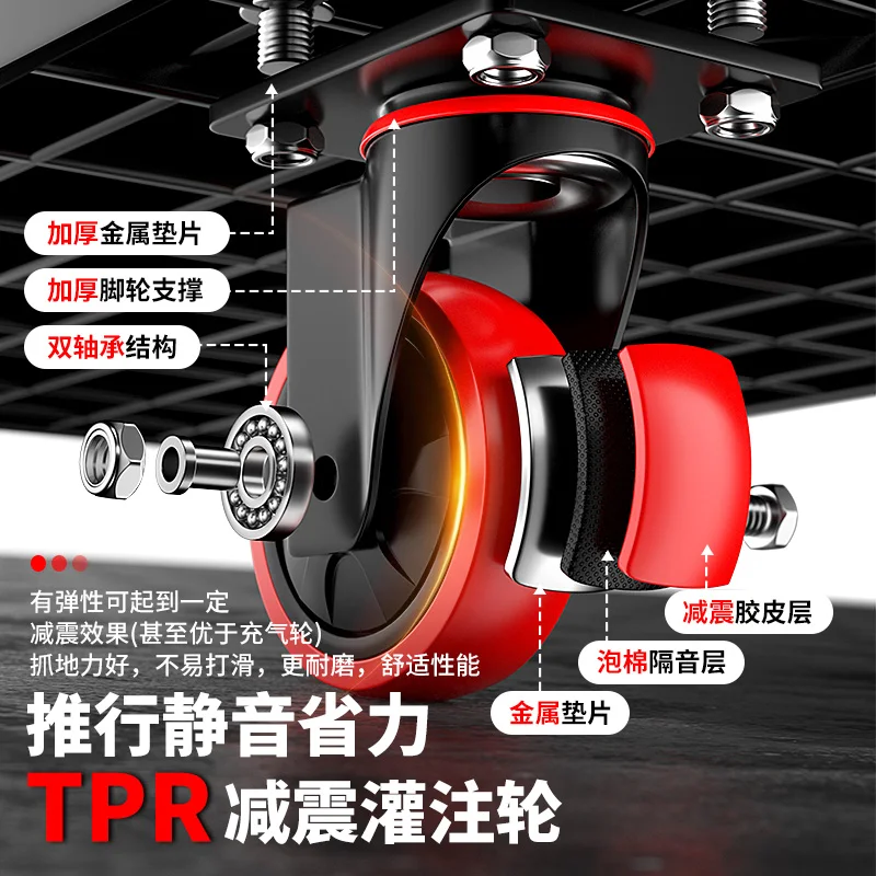 Heavy-Duty Flatbed Tool Cart - 1000lb Capacity, Locking Wheels & Steel Frame for Workshop/Garage