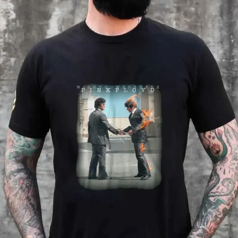 Новое поступление 2024 года, удобная повседневная хлопковая забавная футболка FLOYDS, мужская футболка в стиле ретро 2025 года, розовая рубашка с принтом CIGAR-Blk