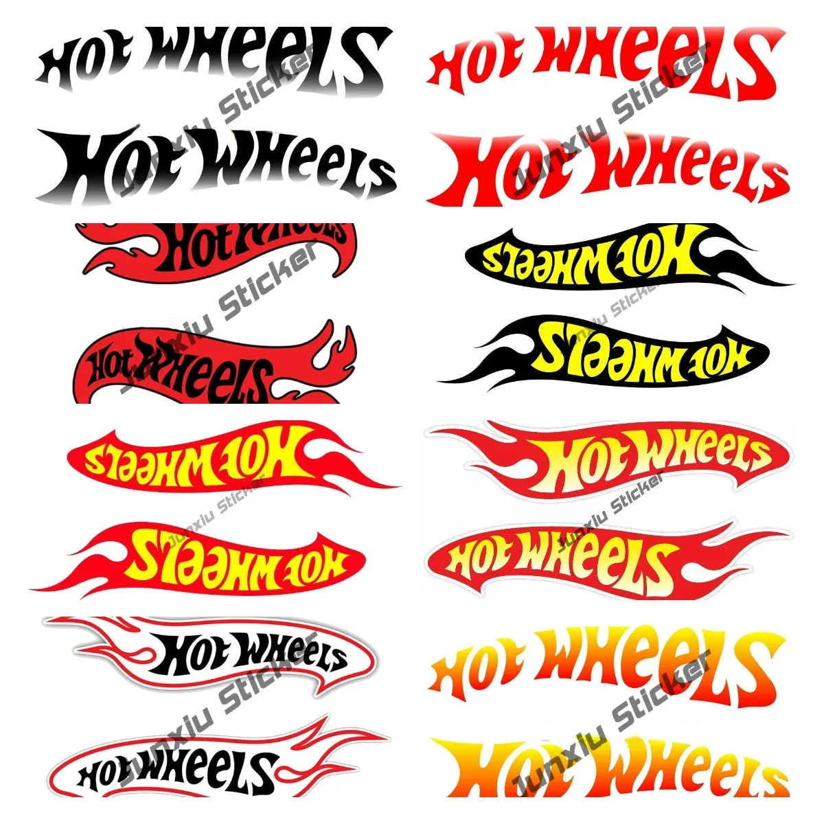 Racing Car Sticker Hot Wheels Vinyl Car Decal Sticker Waterproof Sticker Suitable for Racing Helmet Motorcycle Car Accessories