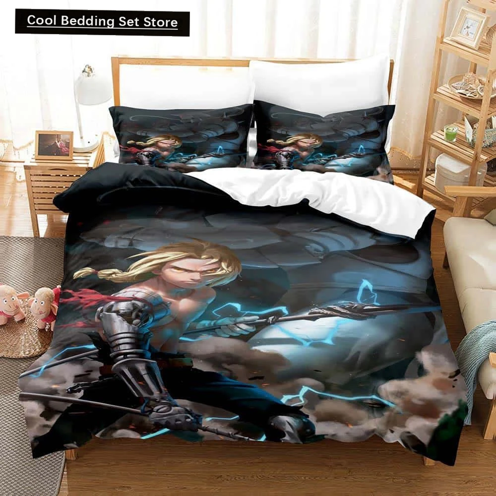 

3D Printed Cartoons Fullmetal Alchemist Bedding Set Single Twin Full Queen King Size Bed Set Adult Kid Bedroom Duvet cover Sets