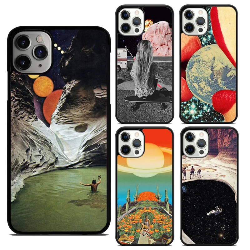 

Эстетический мягкий чехол для телефона Trippy Art для iPhone 17, Air 16, 15, 14, 11, 12, 13 Pro Max Plus, чехол Fundas