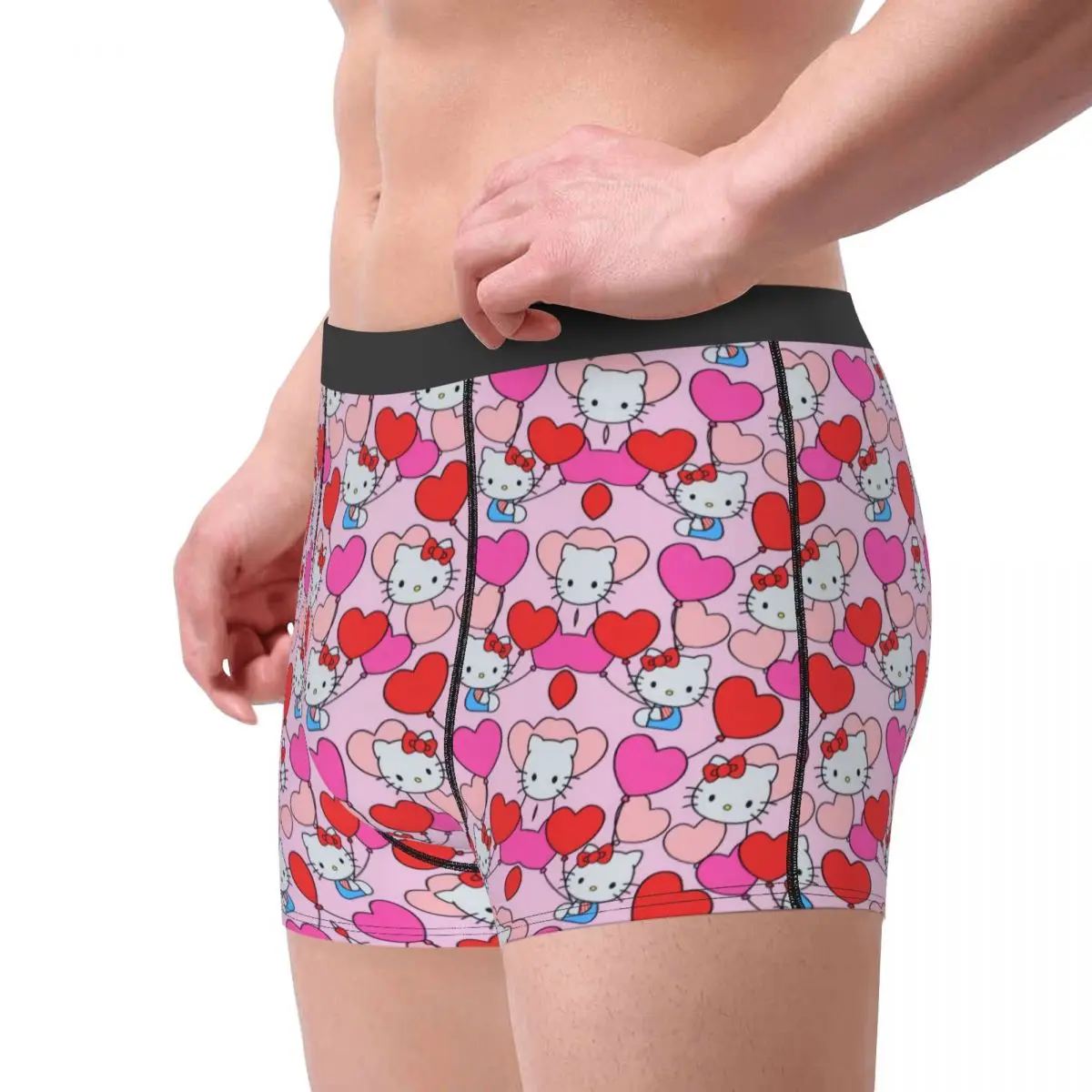 Custom Hello Kitty Cartoon Cat Boxers Shorts Mens Briefs Underwear Novelty Underpants