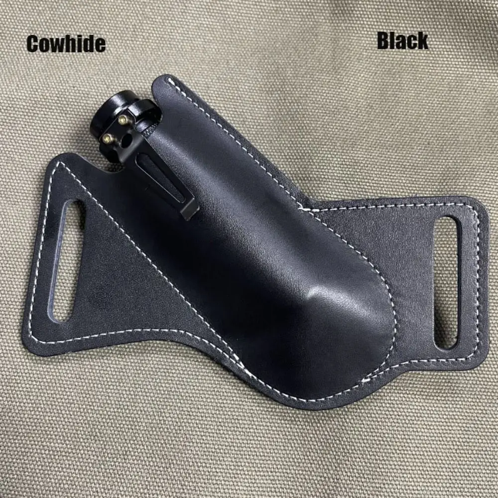 Cowhide/Leather Flashlight Case Pocket Hunt Belt Loop Case Knife Sheath Holster Leather Sheath Holder Fold Knife Equipment Tool