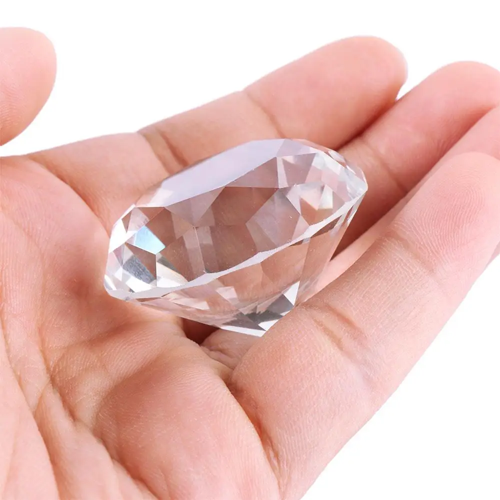Fashion High Quality New Style 40mm Crafts Clear Crystal Wedding Jewelry Artificial Diamond Cut Glass Paperweight