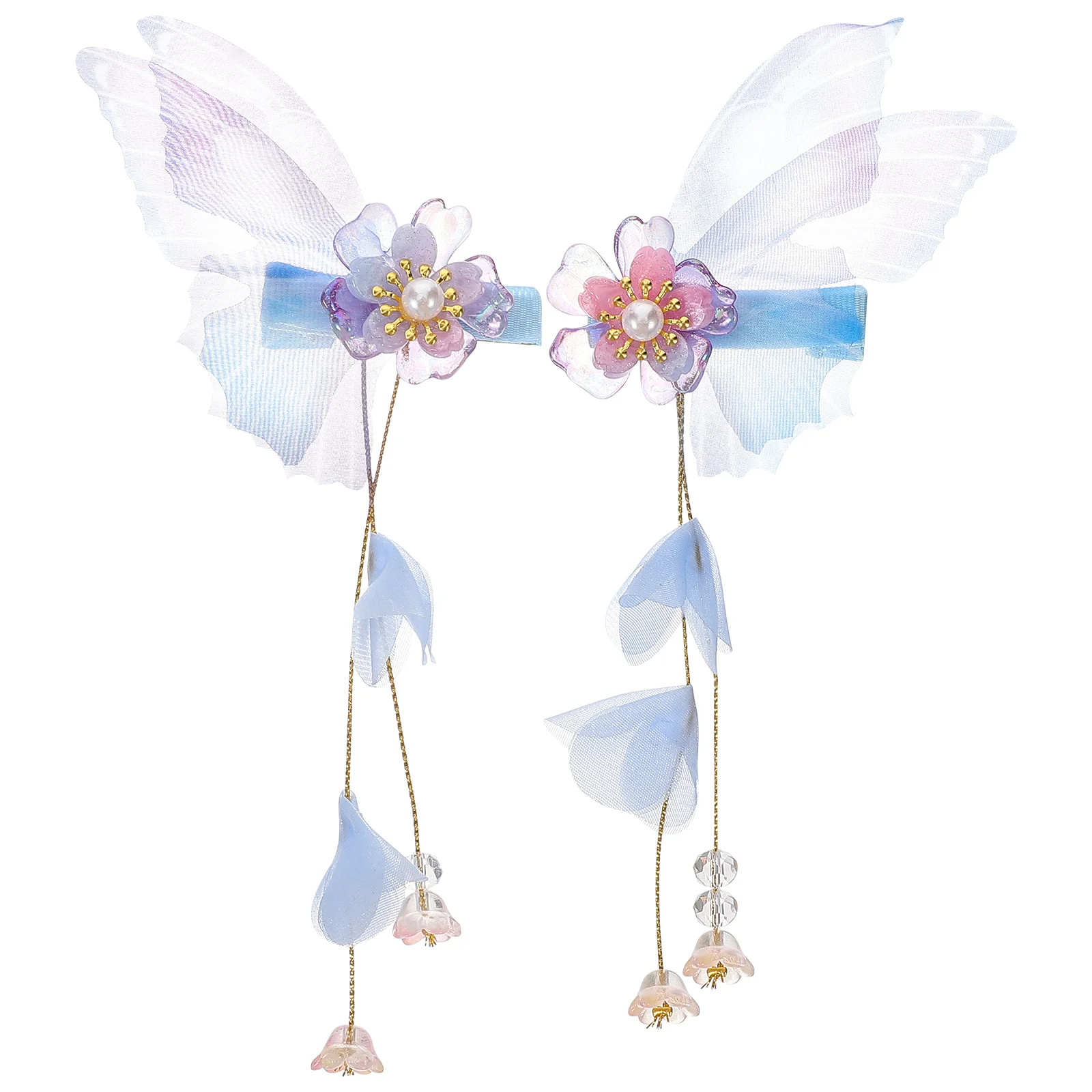 

Gradient Bow Butterfly Hairpin Clip Tassel Barrettes Plastic Women Accessories Hanfu Hair Elegant Party Prom Photos Safe