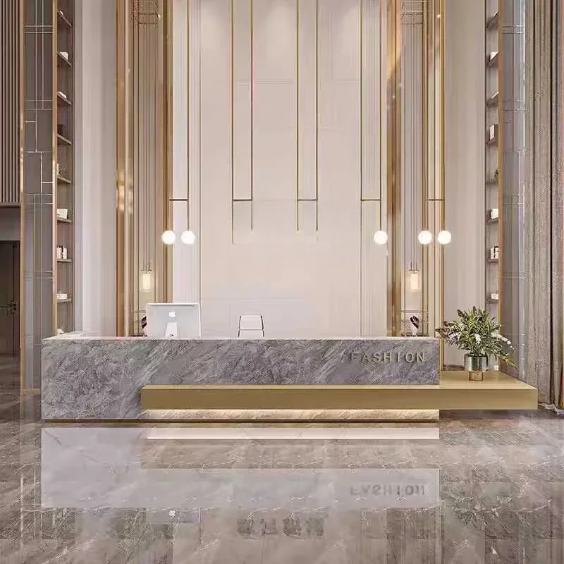 

Hallway Table Desk Counter Cash Register Coffee Distillation Computer Desks Office Comptoir De Reception Business Chairs