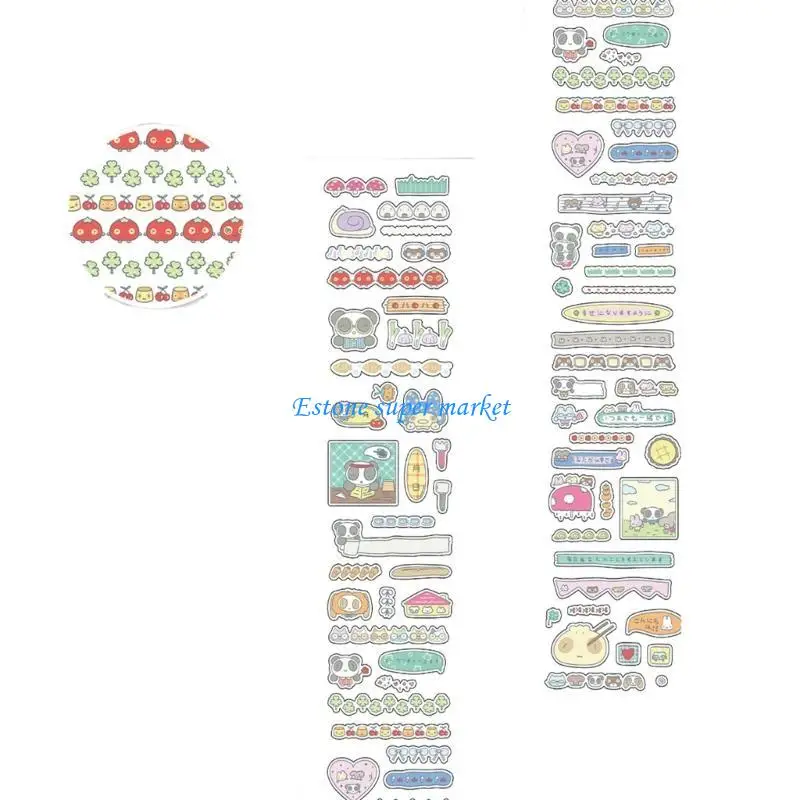 090B Rotolo nastro carta con adesivo per cancelleria per scrapbooking e motivo panda