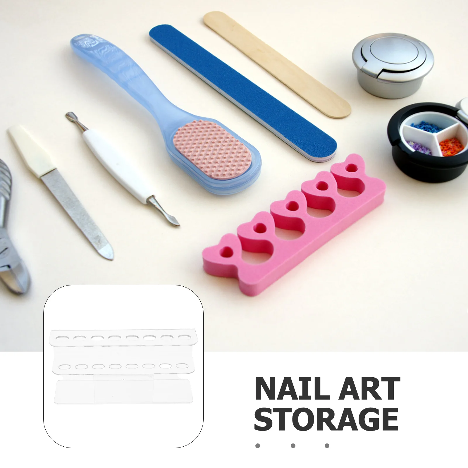 2 szt. Przezroczysty akrylowy organizer na narzędzia do zdobienia paznokci, przezroczysty stojak na długopisy, stojak na pęsety, organizer na pędzle do makijażu