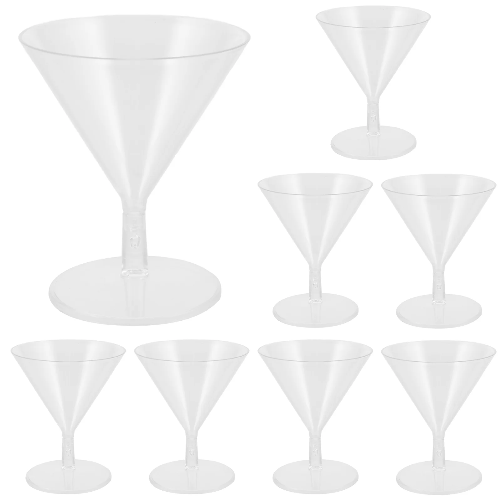 

8 Pcs Cocktail Disposable Wineglass Martini Glasses Clear Goblets for Party Abs Beverage Cups