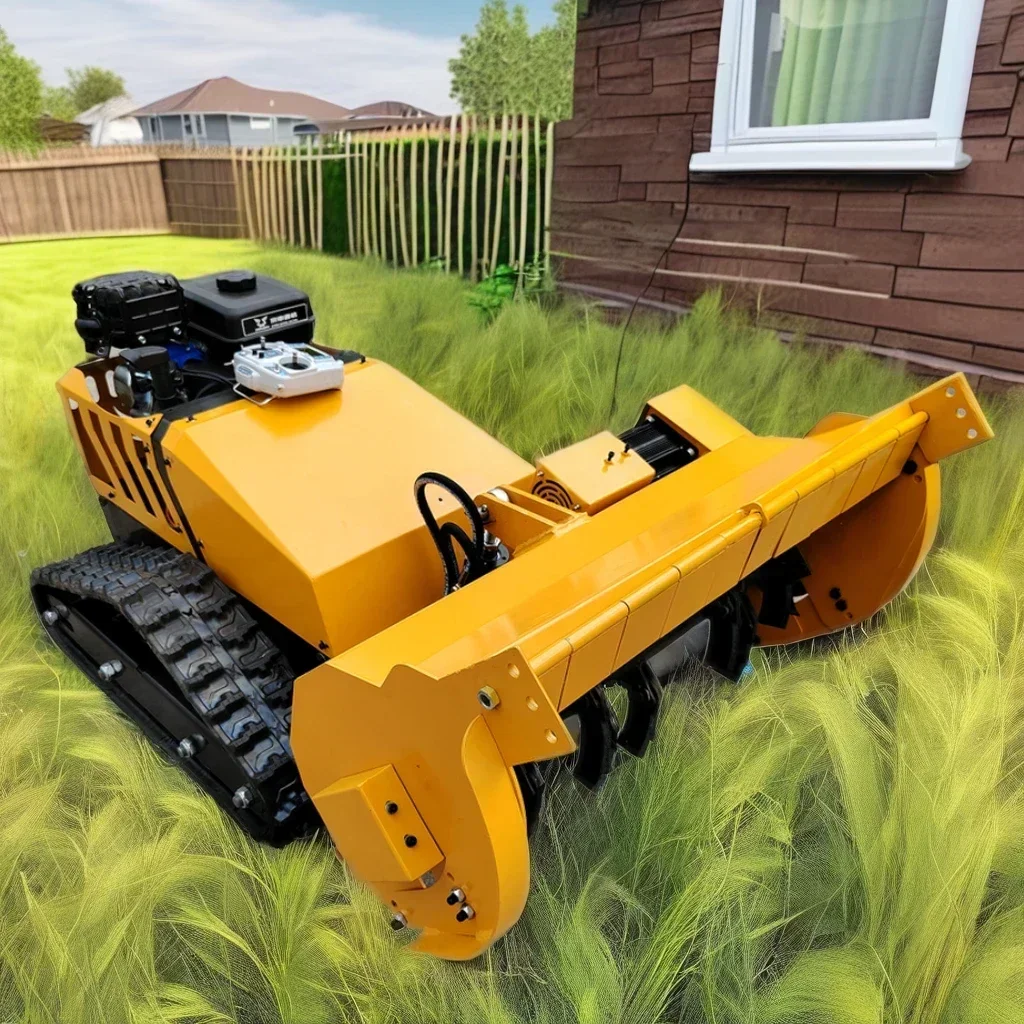 Jingyu Self-propelled Electric Start Weed Trimmer Powerful Gasoline Remote Control Robot Mower