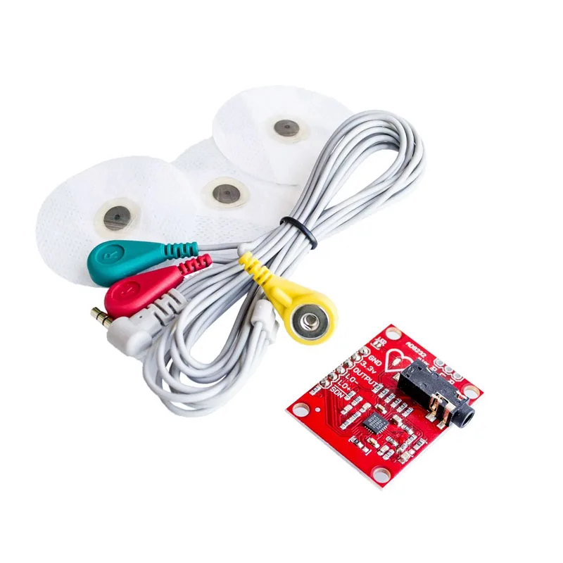 AD8232 ECG Sensor Module - Heart Rate Monitoring Kit with Pulse Detection for Arduino DIY Projects