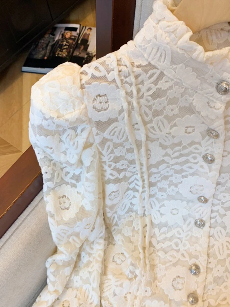 Women\'s Apricot T-shirt Harajuku Korean Y2k Lace Tee Top Vintage 90s Aesthetic Long Sleeve Luxury T-shirts 2000s Clothes Autumn