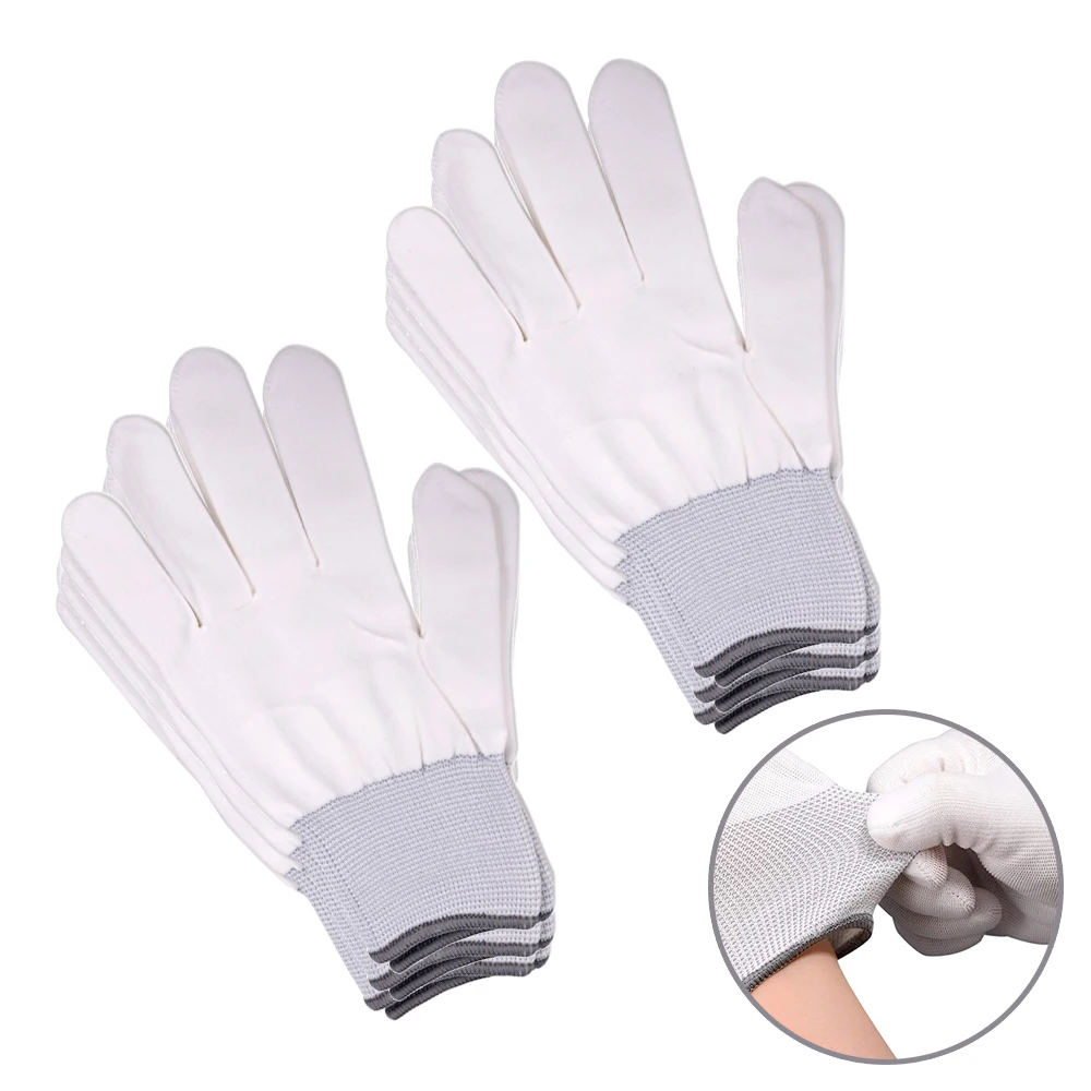 

FOSHIO Vinyl Wrap Work Gloves Nylon White Labor Glove Non-Slip Mitten For Home Cleaning Carbon Fiber Film Install Window Tinting