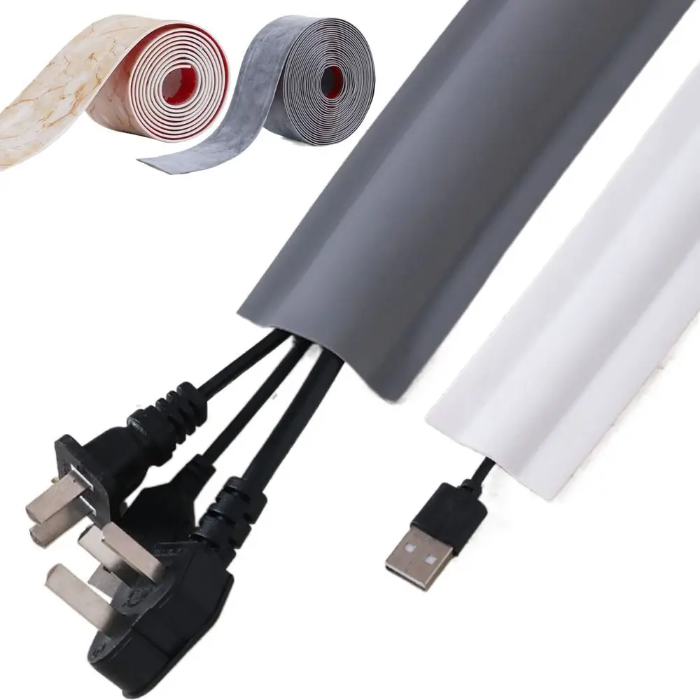 NEW Paintable Cable Concealer Self-Adhesive PVC TV Cord Hider Mould proof Waterproof Electric Wire Slot Home Office