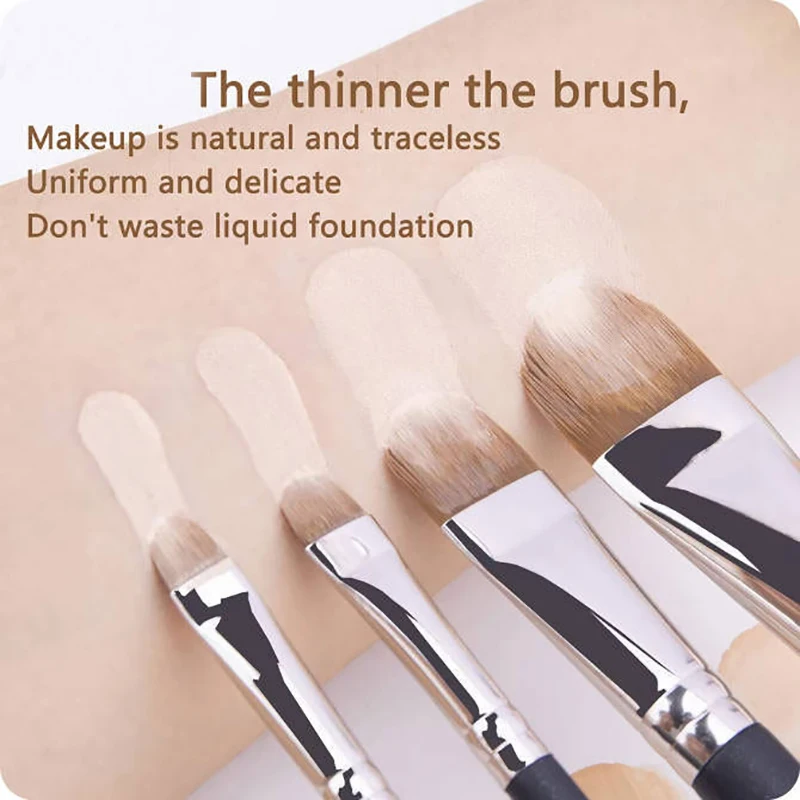 4 ประเภทขนาดแบนรอบ Ultra-thin Foundation คอนซีลเลอร์แปรงแต่งหน้า Professional Contour Liquid ครีมคอนซีลเลอร์ Make-up TOOL