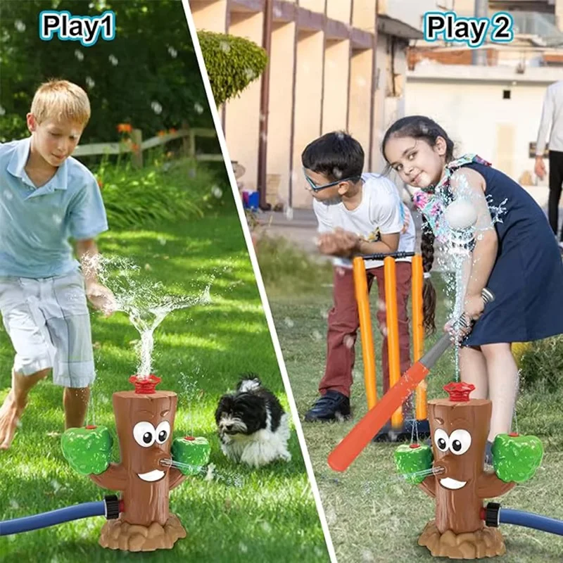 Pulverizador de agua Ceppo de árbol Manguera exterior 360 °   Juguetes de agua oscilantes para niños y niñas, césped de jardín con rociador de agua, verano