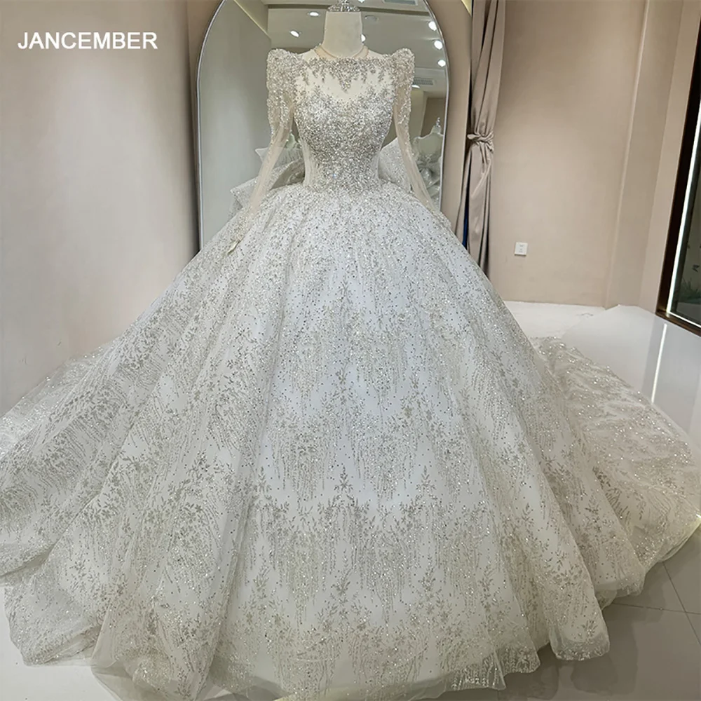 

Luxury Ball Gown Wedding Dresses 2025 Women Long Sleeves Customized Tulle Bridal Dress Wedding Gown свадебное плат