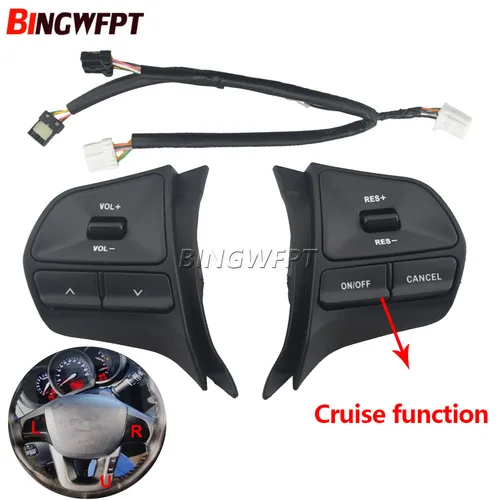 Interruptor de coche para Kia Rio 2012-2016 volumen Mude Song llave crucero volante Control interruptor de botón sin calefacción