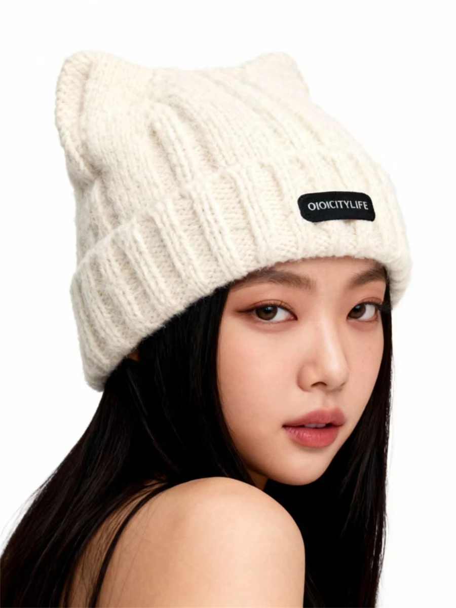 thiened-warm-ear-knitted-woolen-cap-women's-winter-new-sle-outdoor-casual-high-breathabili-round-top-soft-comfortable