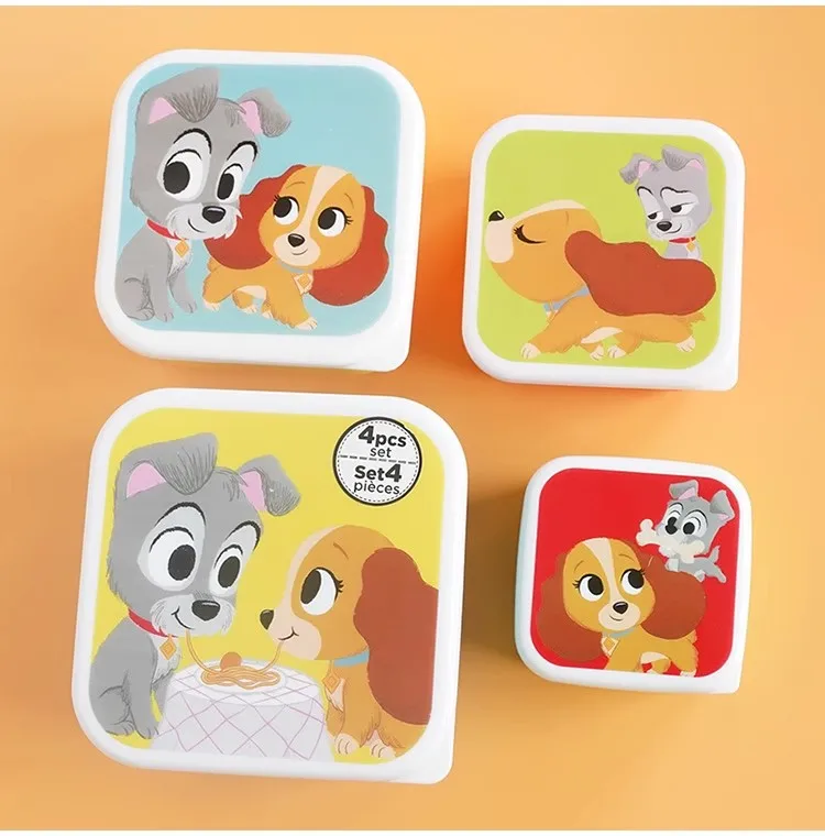 Nette Cartoon Tier Muster Bento Box kinder Tragbare Obst Box Kinder Mini Snack Box Lunch Box 4 teile/satz – Detail 10
