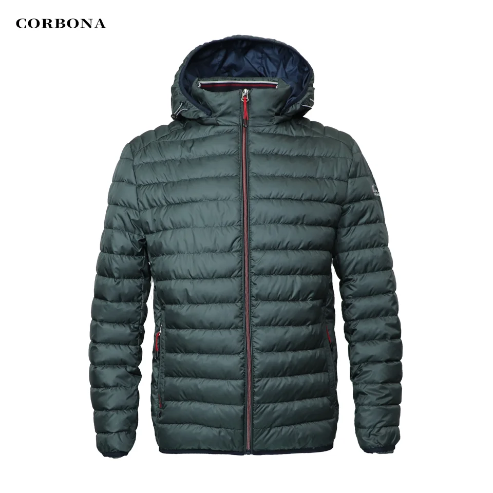 CORBONA 2023 Men Jacket Lightweight Long Sleeve Oversized Autumn Coat Windproof Outdoor Pockets Casual Windbreaker Winter Parka