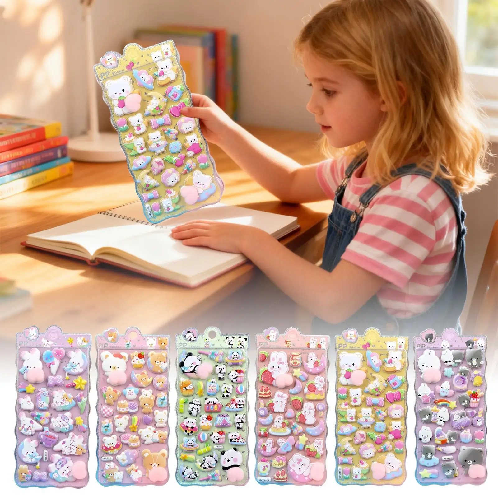 ملصقات ثلاثية الأبعاد للأطفال ملصقات زخرفية على شكل حيوانات جمالية 2 ورقة شارات زخرفية لسكرابوكينغ جراب هاتف الكمبيوتر المحمول المحمول