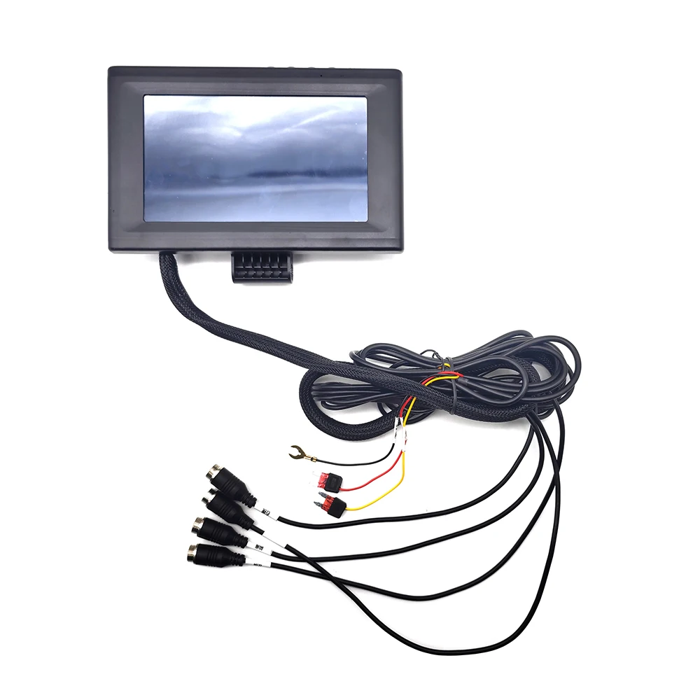 7 Zoll 1024 IPS Bildschirm BSD Diebstahlschutz-Ölalarm DVR 4-Kanal Split-Monitor mit 4 Sternenklaren Vollfarblinsen-Rekorder