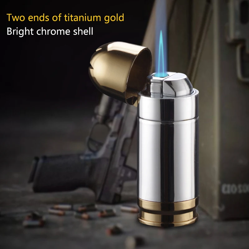 Creative Mini Bullet Windproof Bullet Jet Flame Butane Gas Refillable Lighters BBQ Flame Ignition Tools