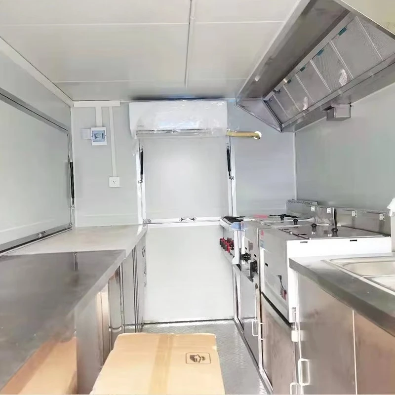 شاحنة طعام آيس كريم مجهزة بالكامل مع مقطورة مخبز كاملة للمطبخ ومقطورة الوجبات السريعة وعربة طعام الشارع المتنقلة #2