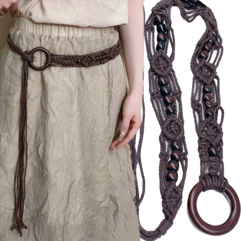 

Универсальные поясные цепи-ремни для женщин: модный готический плетеный пояс, кружевной ремень в стиле Y2K, панк-ремень для дерзких девушек, уличный ремень в стиле бохо