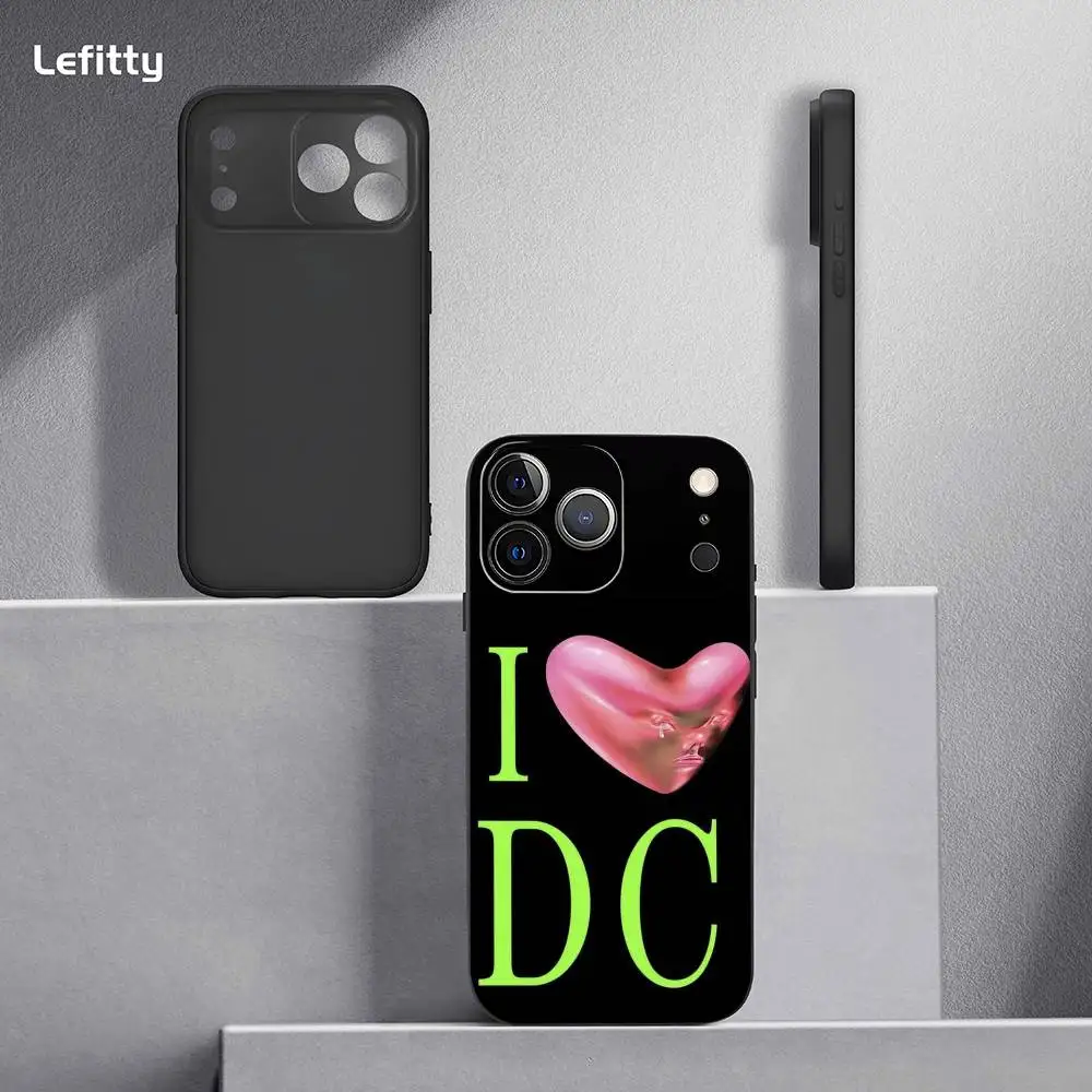 حافظة هاتف فونتينز دي سي رومانس لهاتف آيفون 17 16 15 14 13 12 11 Pro Xs Max Mini XR X Plus غلاف ناعم أسود بلوري Funda #6