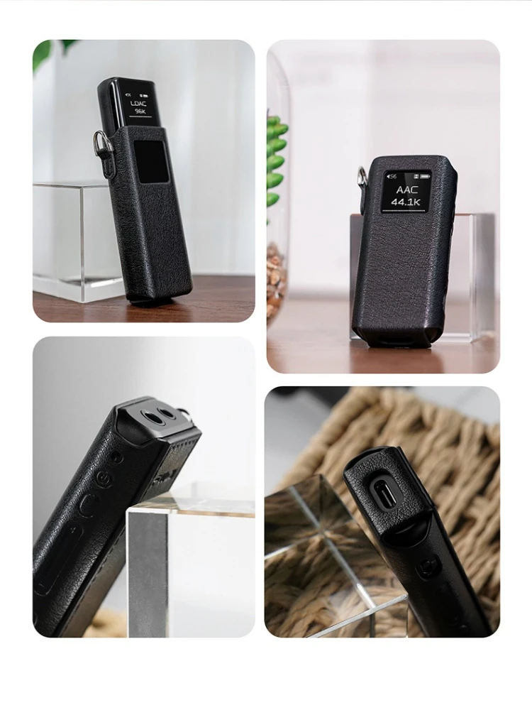FiiO SK-BTR15 Protective Case Leather PU Material Simple Style Hanging Rope Design Case for FiiO BTR15 LDAC Ear Amplifier