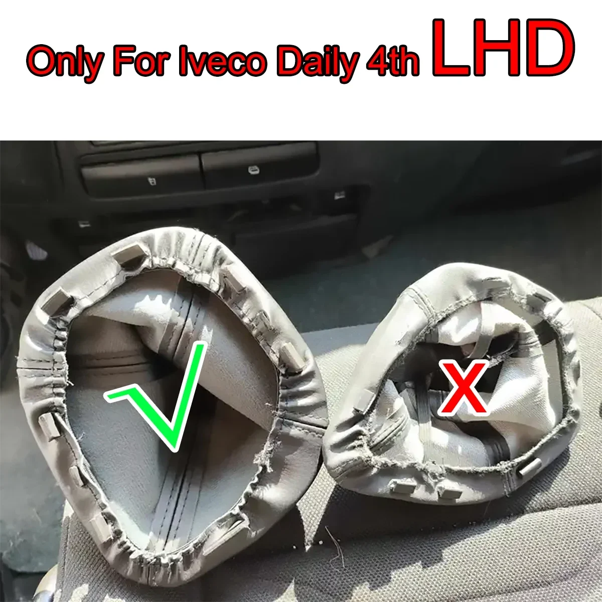 Bota de botão de mudança de marcha para Iveco Daily IV 2006-2011 LHD PU Leather Gaiter Plastic Frame Surround Trim Case substitui poeira de 5/6 velocidades