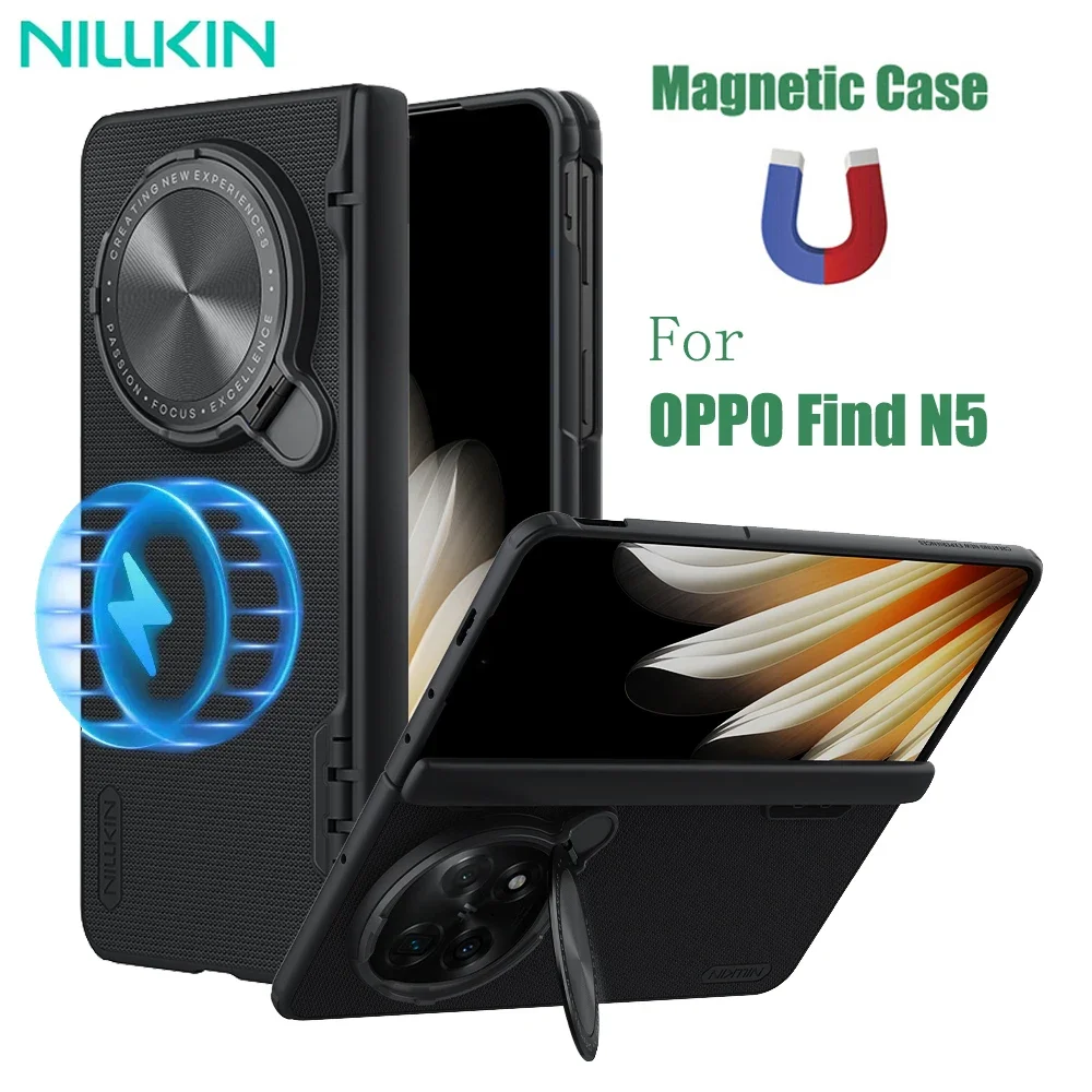 

Чехол MagSafe для OPPO Find N5 NILLKIN, матовый щит, магнитный чехол, держатель для камеры, складной чехол для OPPO Find N5
