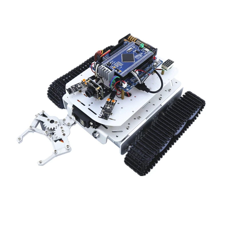 Crawler Tank Chassis Robotic Arm Handling Stm32 Smart Trolley , remote Control WiFi Video Tracking obstacle Avoidance
