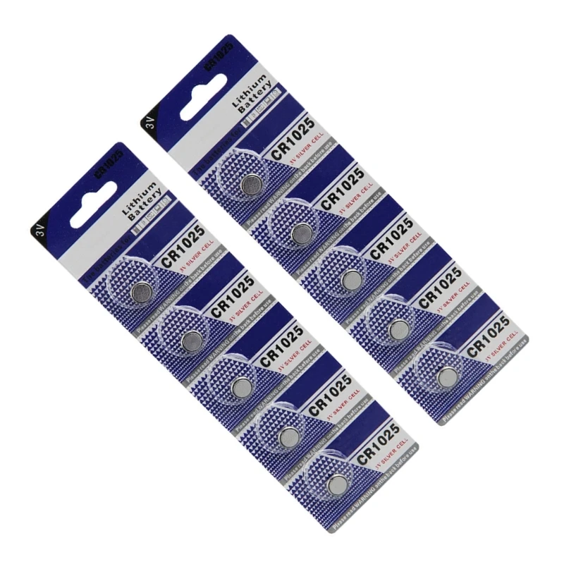 Pack of 5PC/10PC CR1025 Button Cell Batteries CR1025 3V Lithium Battery for Watches Calculators Key Fob Remotes