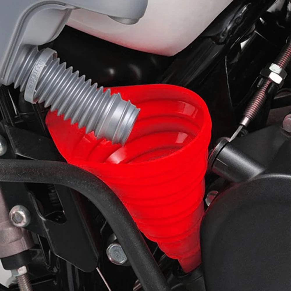 Foldable Silicone Car Engine Funnel Universal Liquid Funnel for Washer Fluid Oil Petrol Change Portable Auto Maintenance Tool