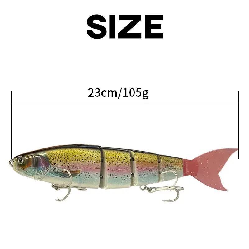 Swimbait Fishing 23cm 105g Lure Sinking Wobblers Artificial Hard Fishing Bait Multi Segments 4-Joint Bait For Pike Bass