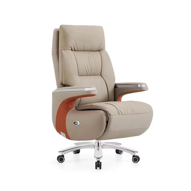 Electric reclining boss chair High-end chair Comfortable home lunch break Office President seat Manual swivel chair